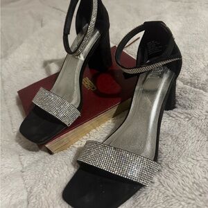 Miley Cyrus & Max Azria Black and Silver Heels